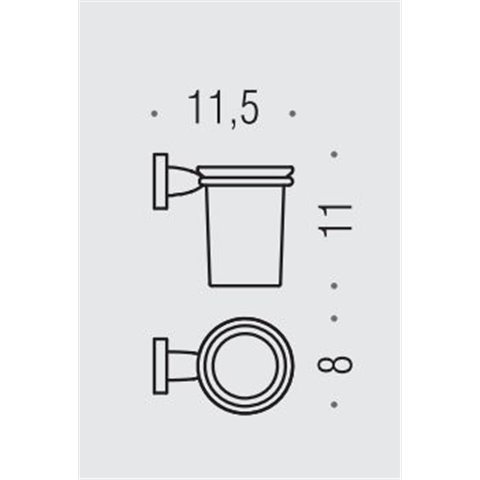 Porte brosse wc à poser design LINK, verre et chromé, Colombo Design